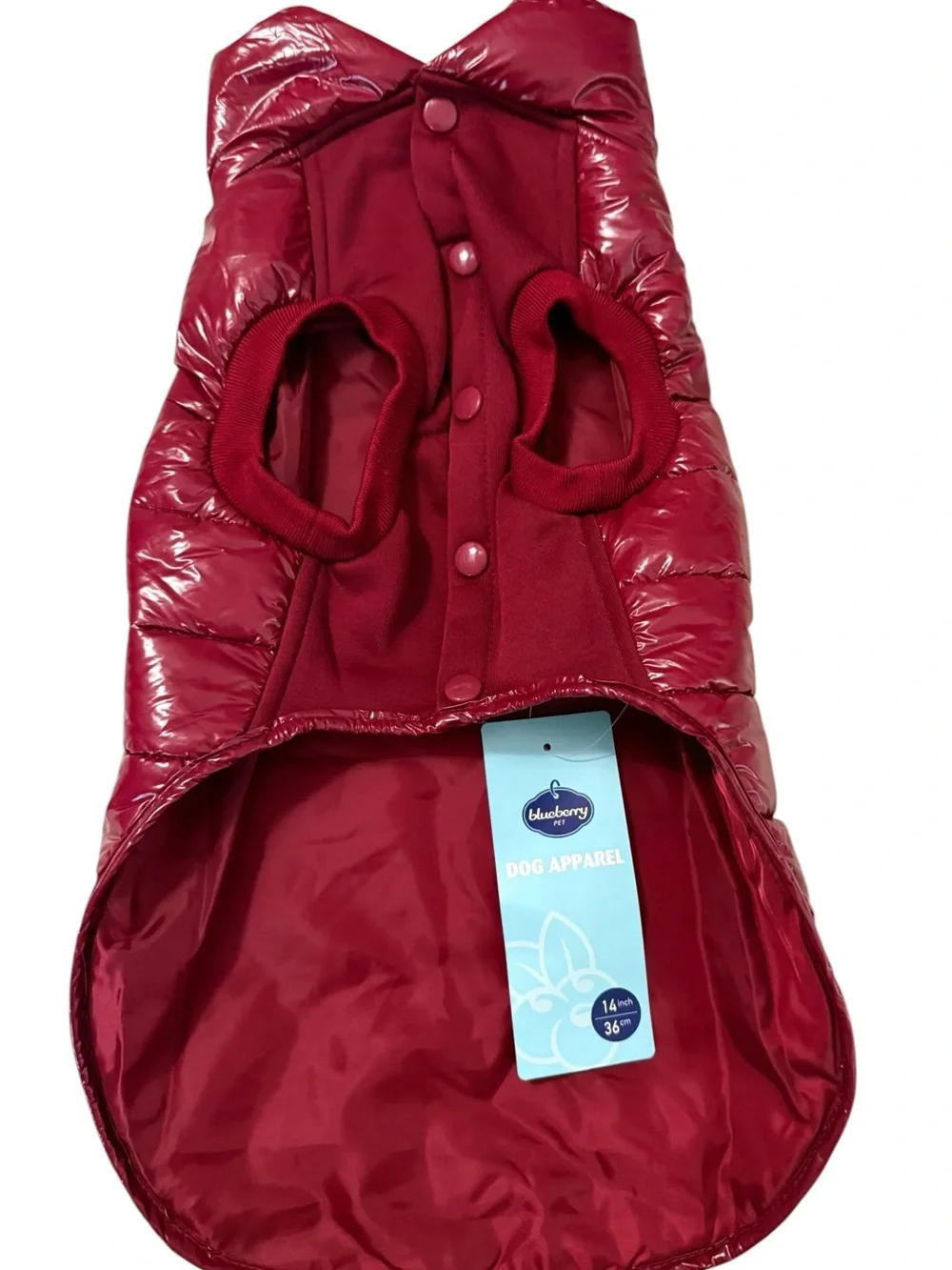 Blueberry Pet Burgundy Puffer Dog Coat Size Medium NWT Size